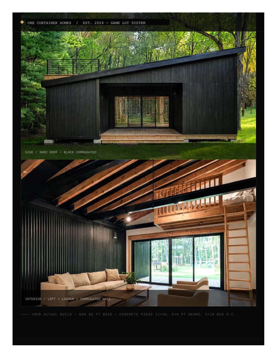 Black Container Home packet — page 3 of 19