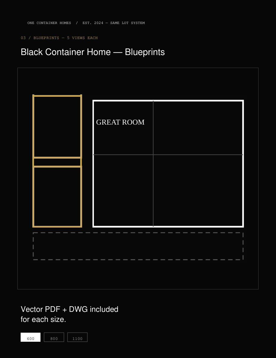 Black Container Home packet — page 10 of 19
